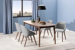 Uitschuifbare houten eettafel walnoot - 180 tot 219 x 90 cm