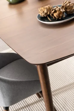 Uitschuifbare houten eettafel walnoot - 180 tot 219 x 90 cm