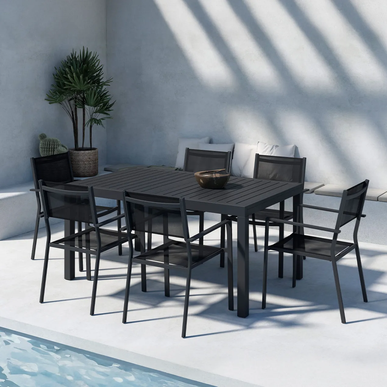 Uitschuifbare tuintafel Grace Zwart