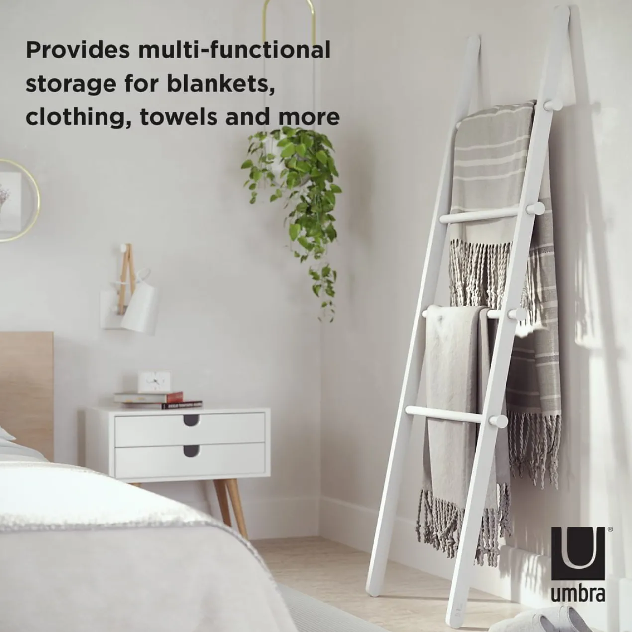 Umbra decoratieve ladder Leana wit