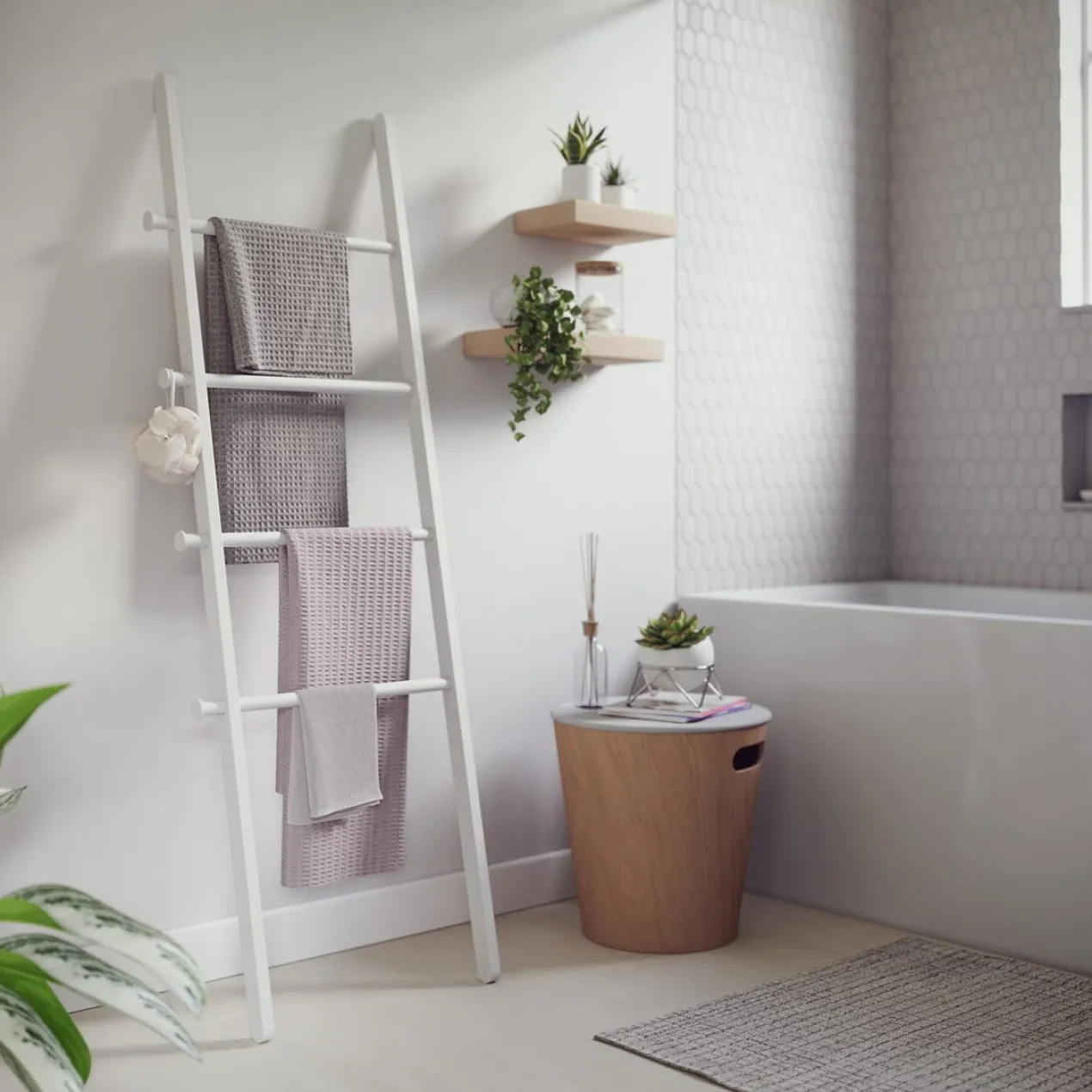 Umbra decoratieve ladder Leana wit