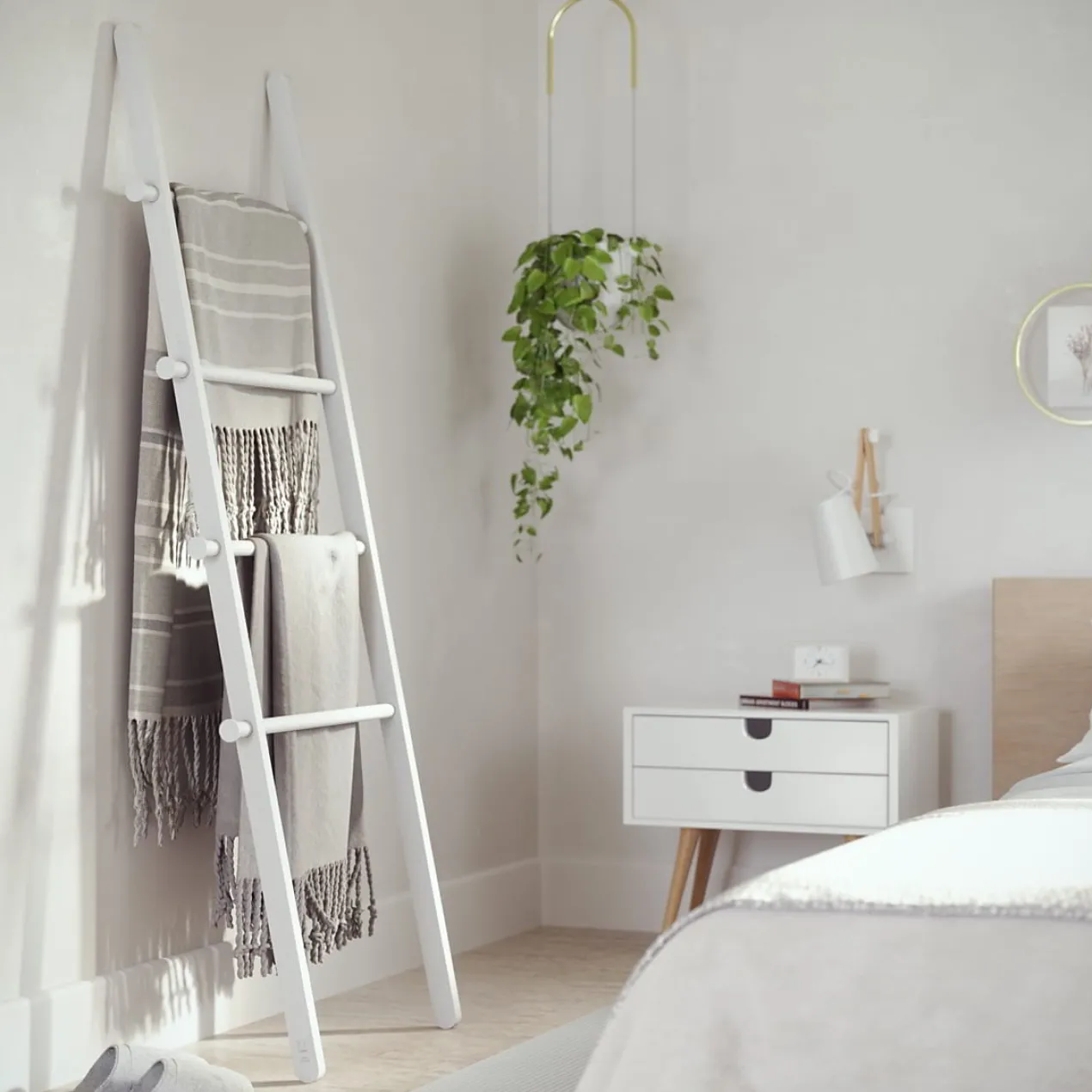Umbra decoratieve ladder Leana wit