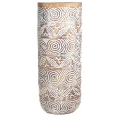 Vaas Hout natural/wit L