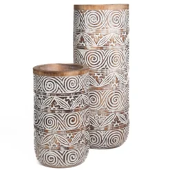 Vaas Hout natural/wit M