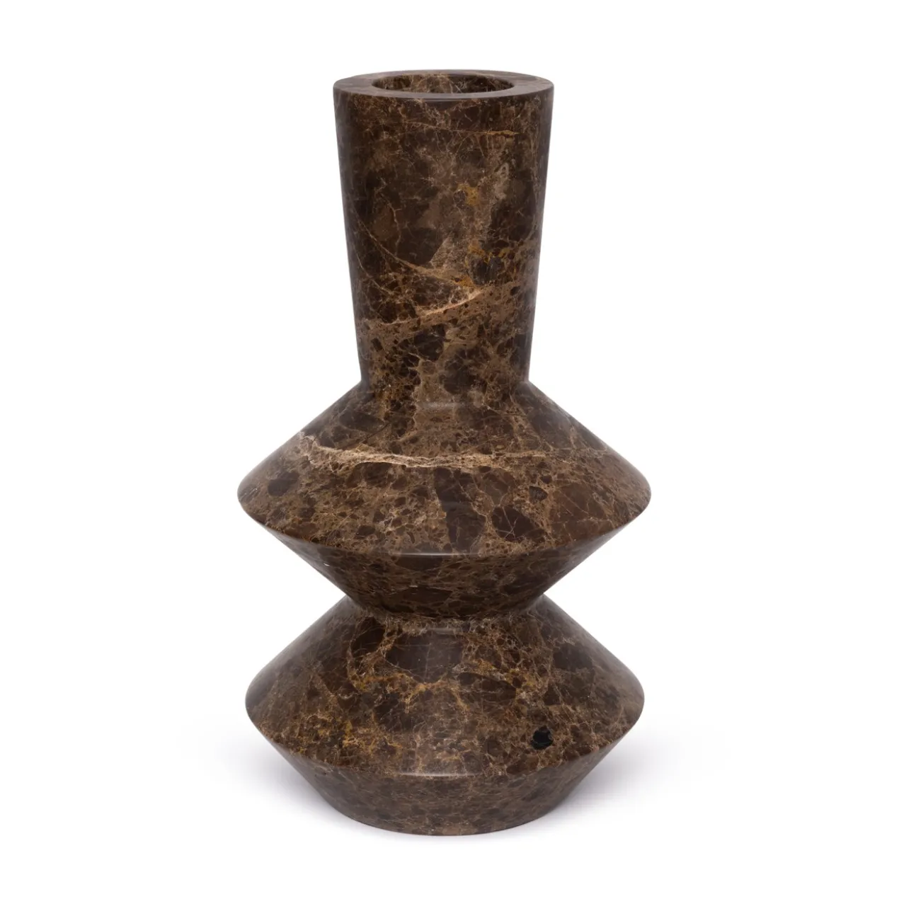Vaas Rhombus marmer bruin 35 cm