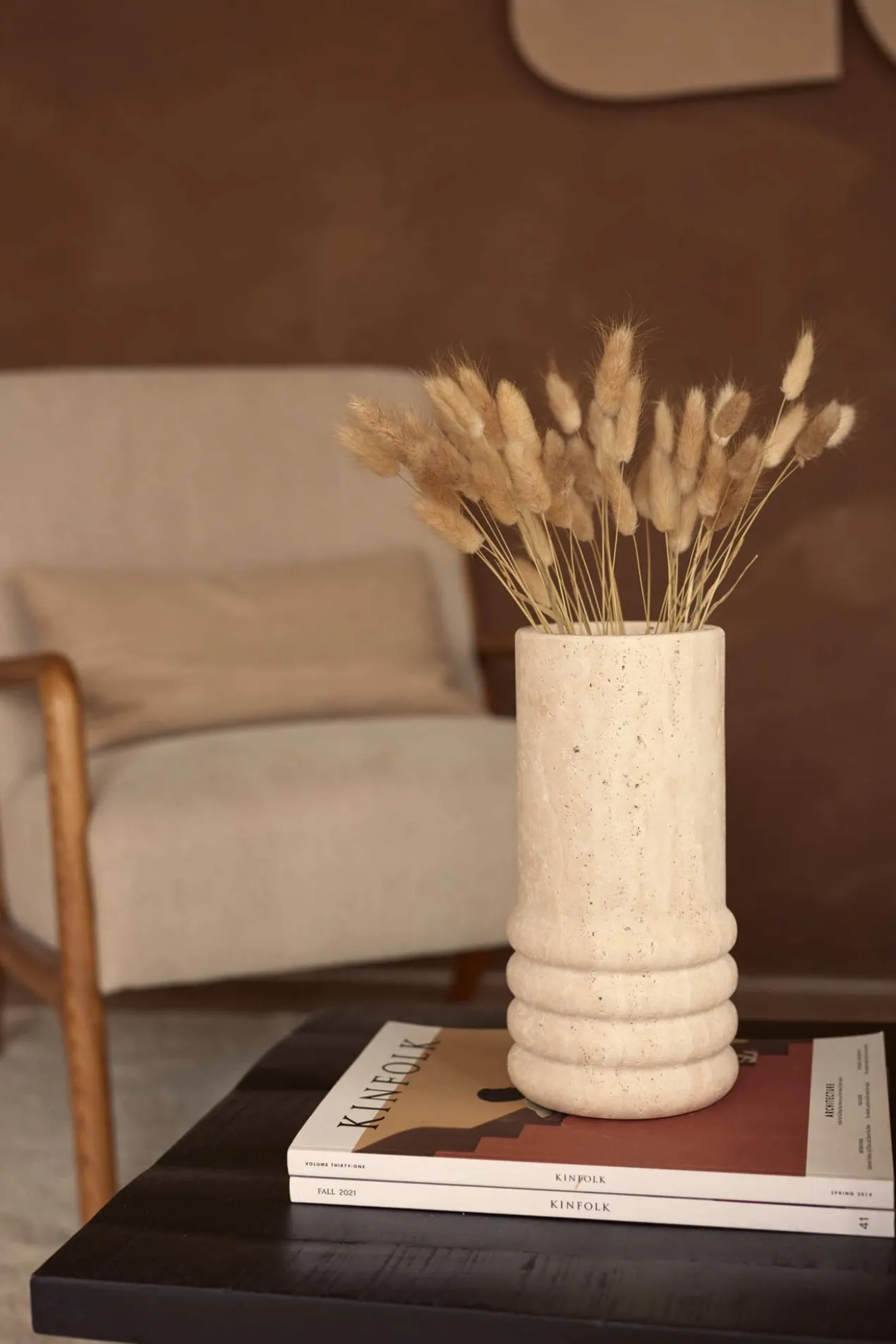 Vaas Travertine Molí 12x25cm