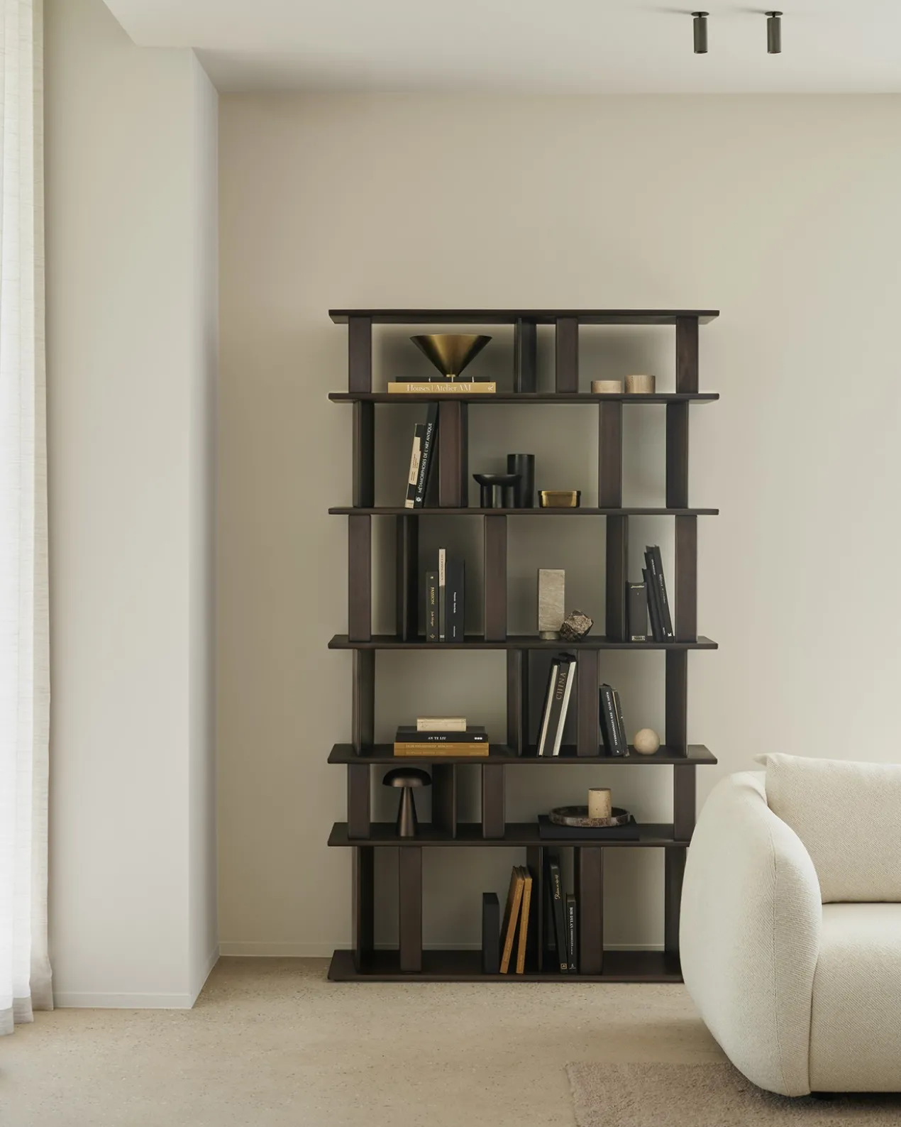 Vakkenkast Block - mahonie espresso - 120x33x207