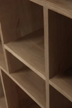 Vakkenkast M Rek - teak onbehandeld - 104x30x219 cm