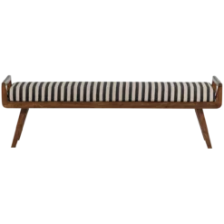 Valo bankje hout bruin met streepstof zwart/wit