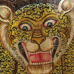 Vanij - Handbeschilderd Teak Deurpaneel met Tijger