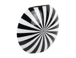 Vase Candy Swirl large enamel black & white