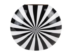Vase Candy Swirl large enamel black & white