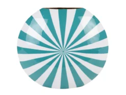 Vase Candy Swirl large enamel turquoise blue & white