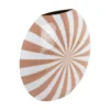 Vase Candy Swirl large enamel soft brown & white