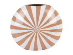 Vase Candy Swirl large enamel soft brown & white
