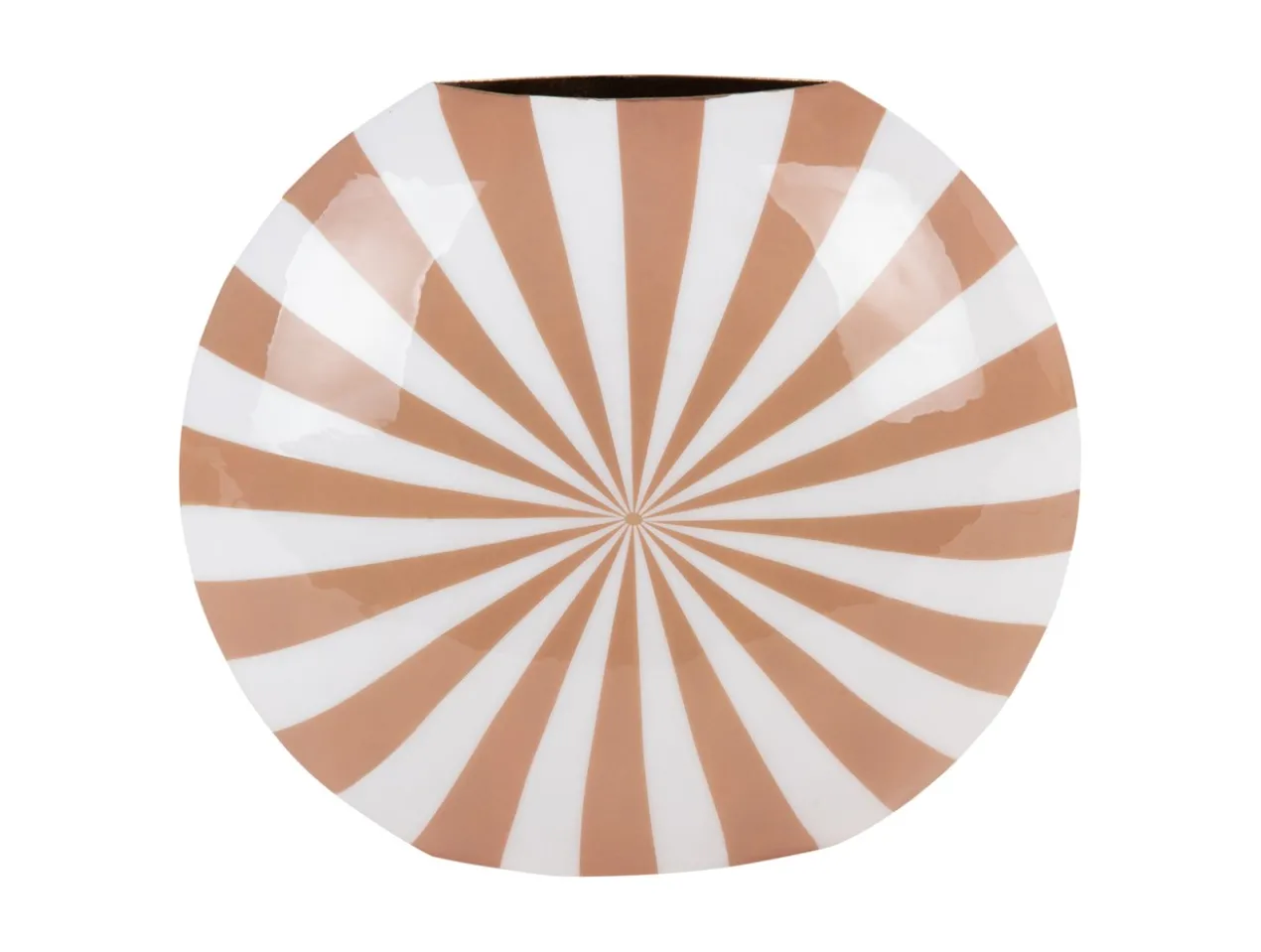 Vase Candy Swirl large enamel soft brown & white