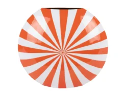 Vase Candy Swirl large enamel bright orange & white
