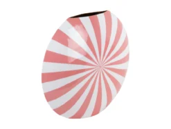 Vase Candy Swirl large enamel flamingo pink & white