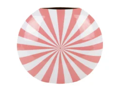 Vase Candy Swirl large enamel flamingo pink & white