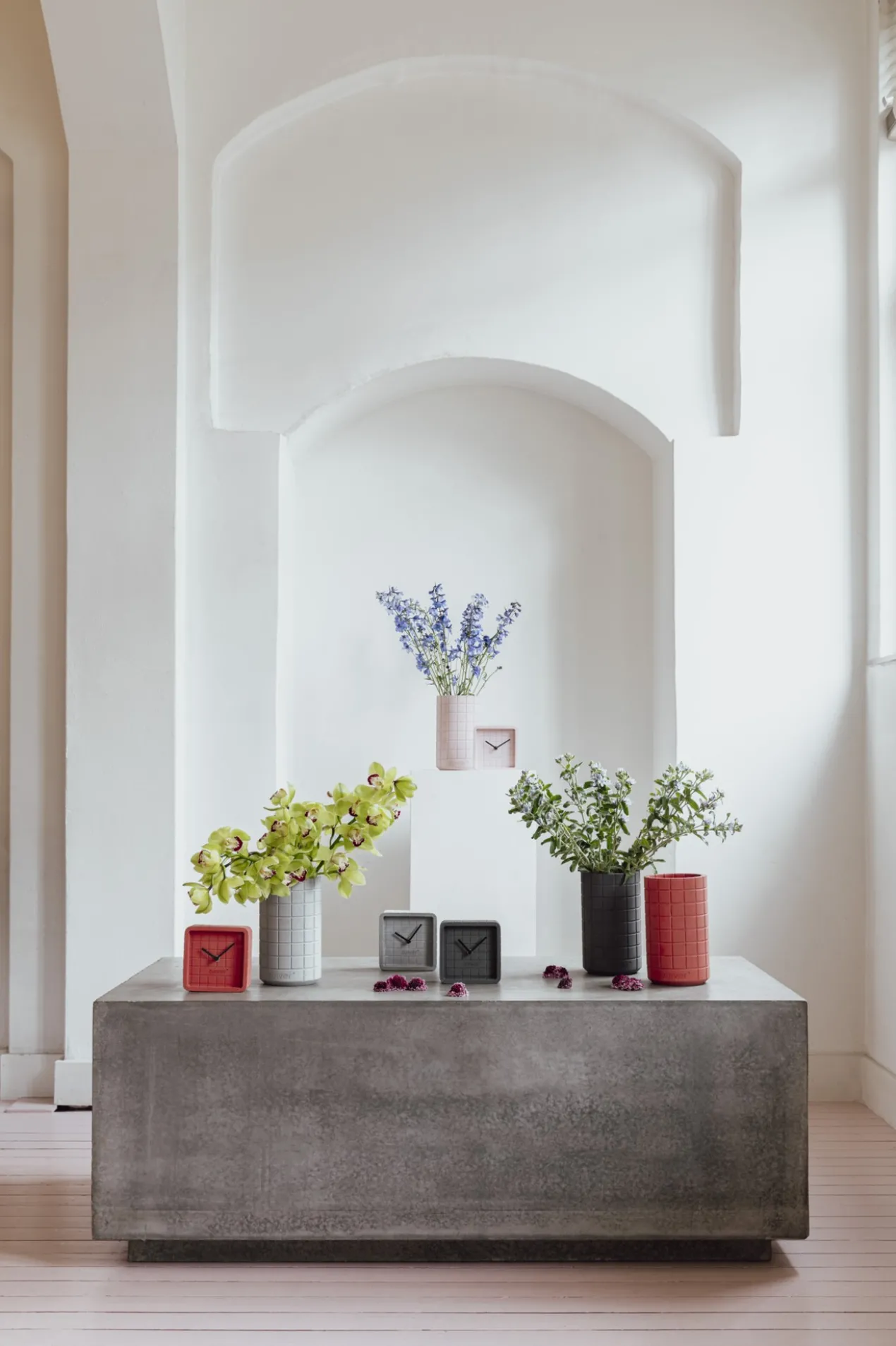 Vase fajen concrete grey