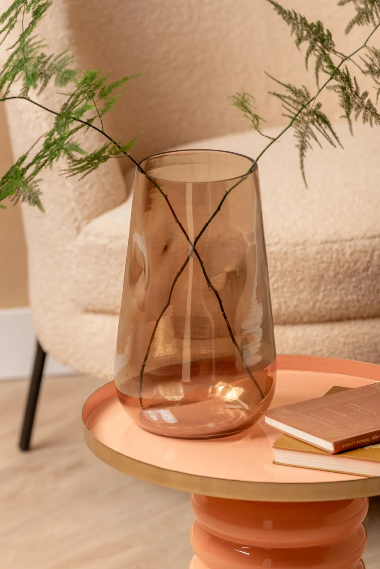 Vase Luster organic large shiny chocolate brown