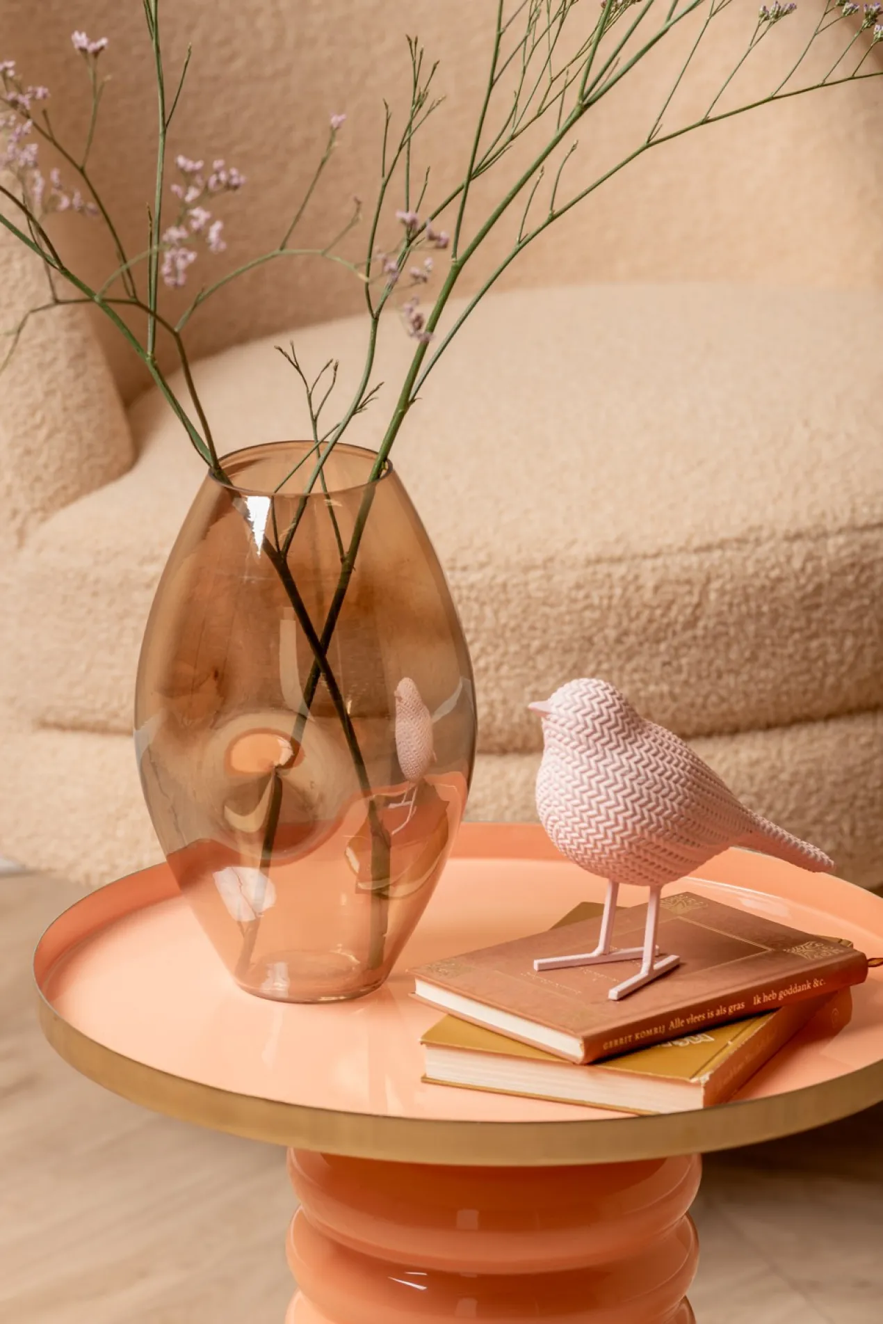 Vase Luster organic shiny chocolate brown