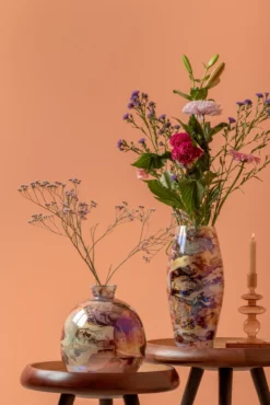 Vase Melange bottle pearly chocolate brown