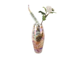 Vase Melange cone pearly chocolate brown