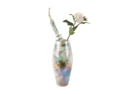 Vase Melange cone pearly jungle green