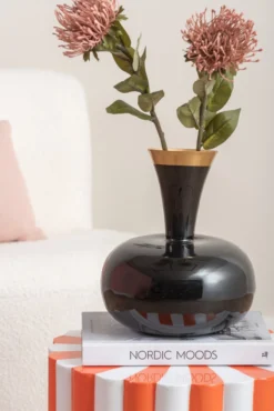 Vase Yara large enamel black