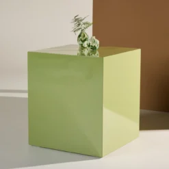 Vierkante bijzettafel Zayn lichtgroen - 40 x 40 cm