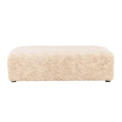 Vierkante schapenvacht poef Erla Beige