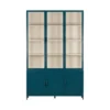 Vitrinekast Detroit 6-deurs blauw/zand