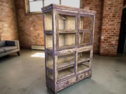 Vitrinekast 4deur 3lades paars/blauw