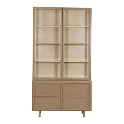 Vitrinekast Langley cappuccino/zand
