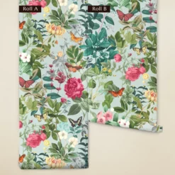 Vliesbehang Bodnant garden duck egg (set van 2)