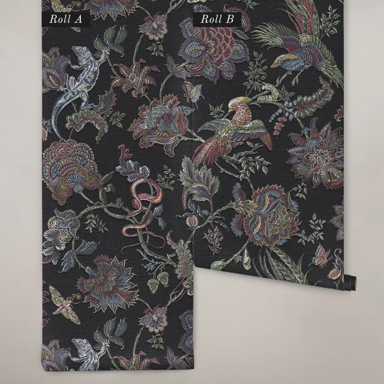 Vliesbehang Eternal weave black (set van 2)