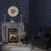 Vliesbehang Gothic Damask Flock Cobalt