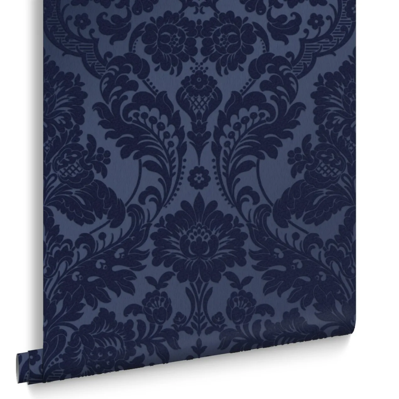 Vliesbehang Gothic Damask Flock Cobalt