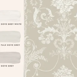 Vliesbehang josette white & dove grey