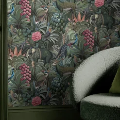Vliesbehang jungle jamboree green