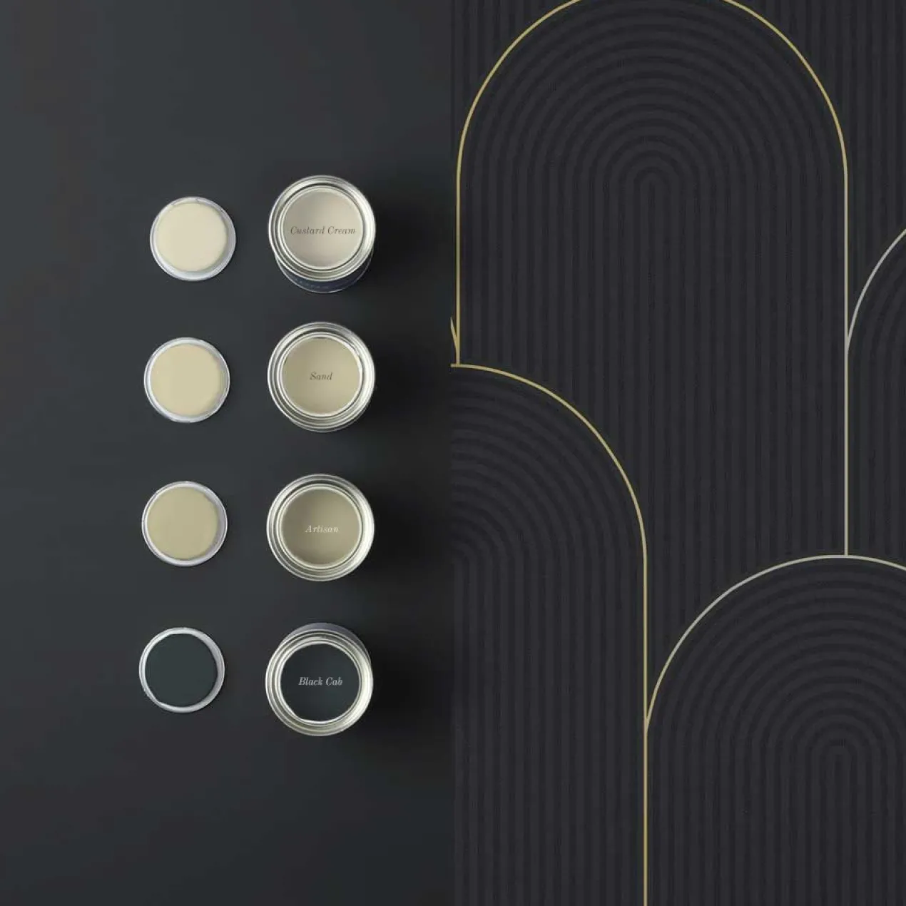 Vliesbehang Lancet Black & Gold