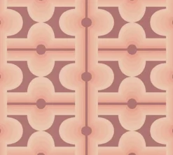 Vliesbehang met abstract patroon in retrostijl – rood, oranje #1