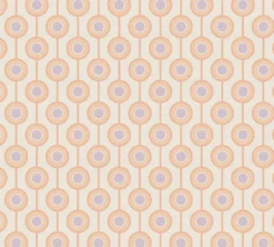 Vliesbehang met cirkelpatroon in zachte kleuren – beige, oranje, paars #1