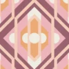 Vliesbehang met geometrische ornamenten in retrostijl - oranje, roze, wit #1