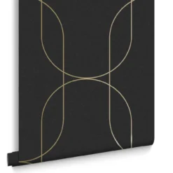 Vliesbehang Palais Black & Gold
