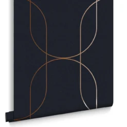 Vliesbehang Palais Navy & Copper