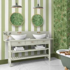 Vliesbehang quartet stripe green