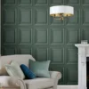 Vliesbehang redbrook wood panel fern green