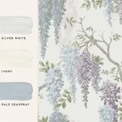 Vliesbehang wisteria garden pale iris